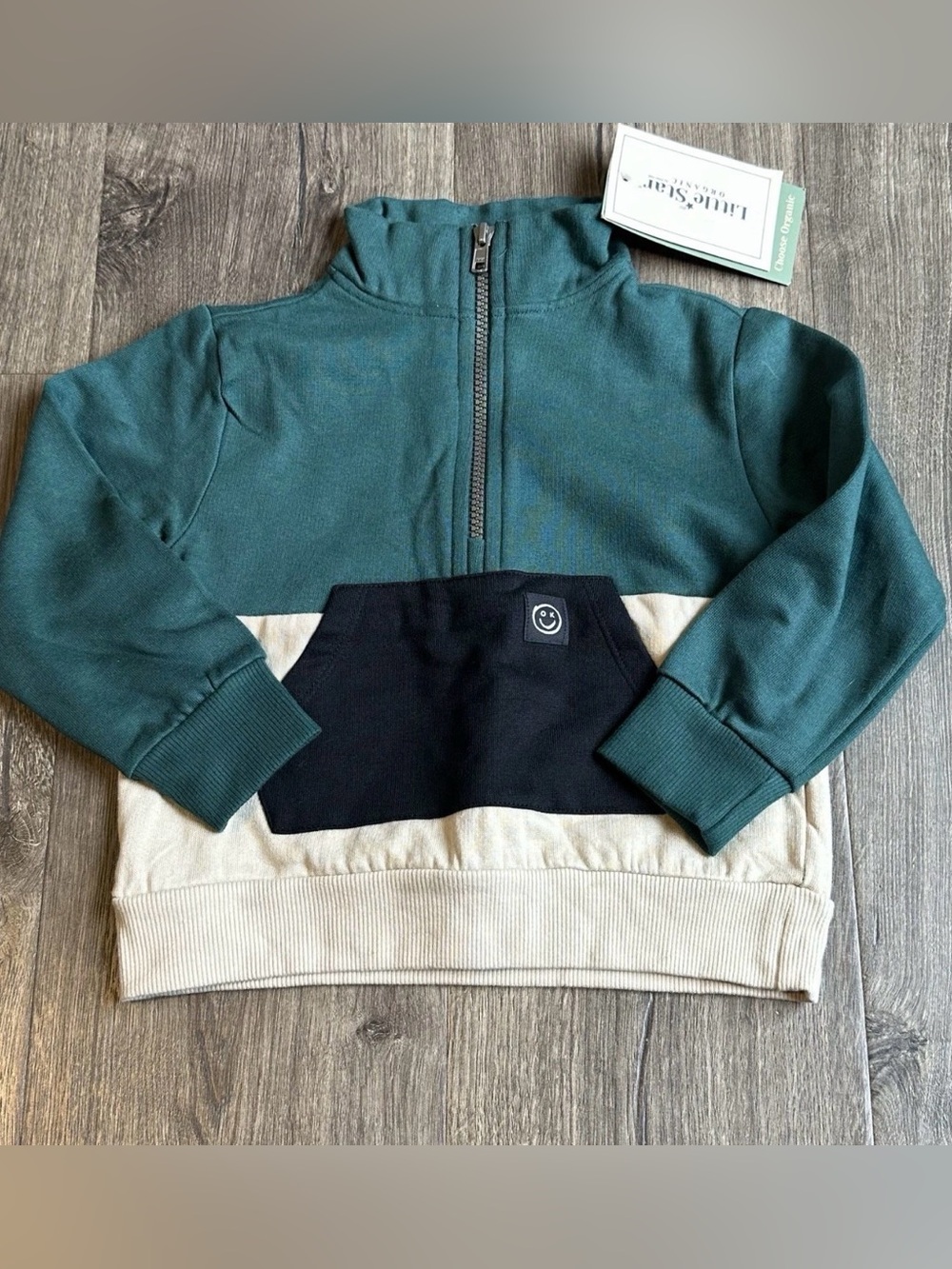 NEW 4t Toddler Boys 1/4 Zip Sweater Longsleeve Shirt Top Little Star Organic